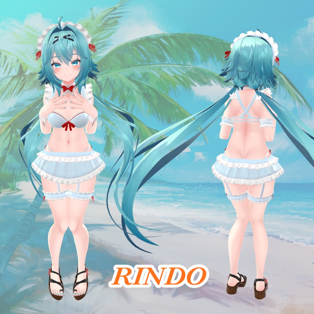 【43アバター対応】Cute Maid Bikini Girl