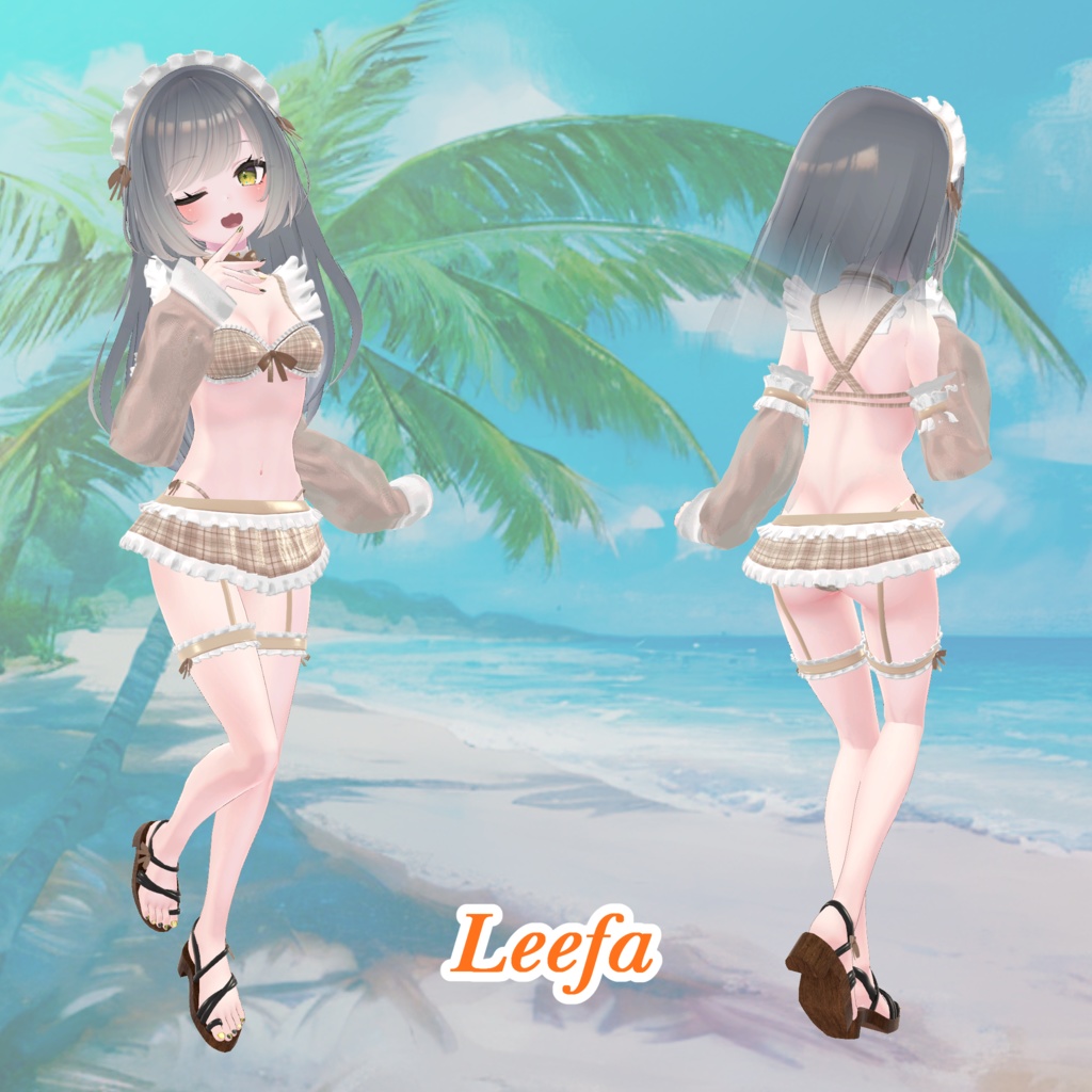 【43アバター対応】Cute Maid Bikini Girl