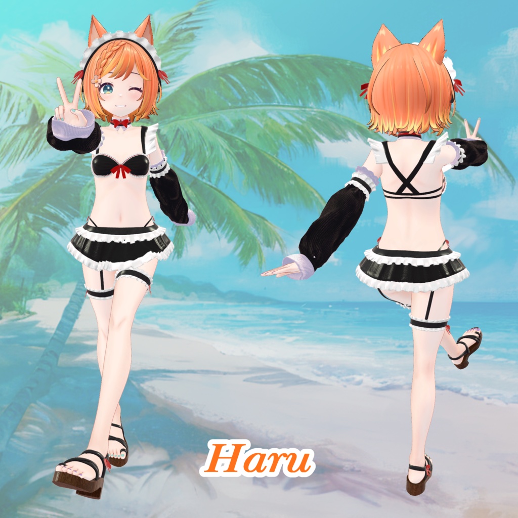 【43アバター対応】Cute Maid Bikini Girl