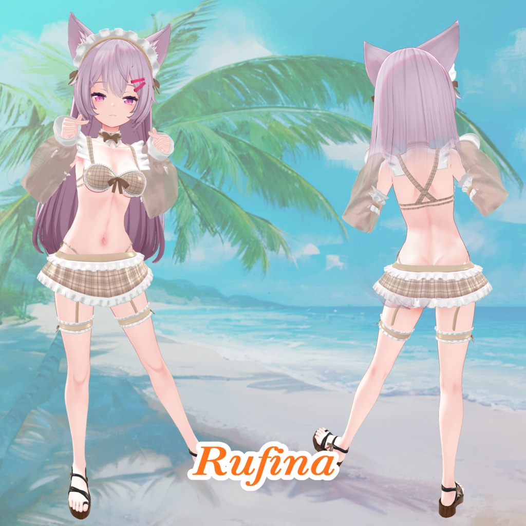 【43アバター対応】Cute Maid Bikini Girl