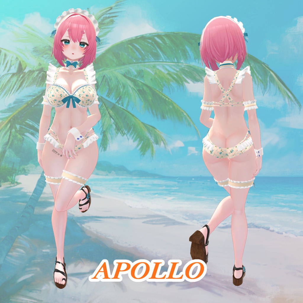 【43アバター対応】Cute Maid Bikini Girl