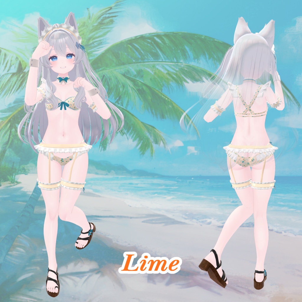 【43アバター対応】Cute Maid Bikini Girl