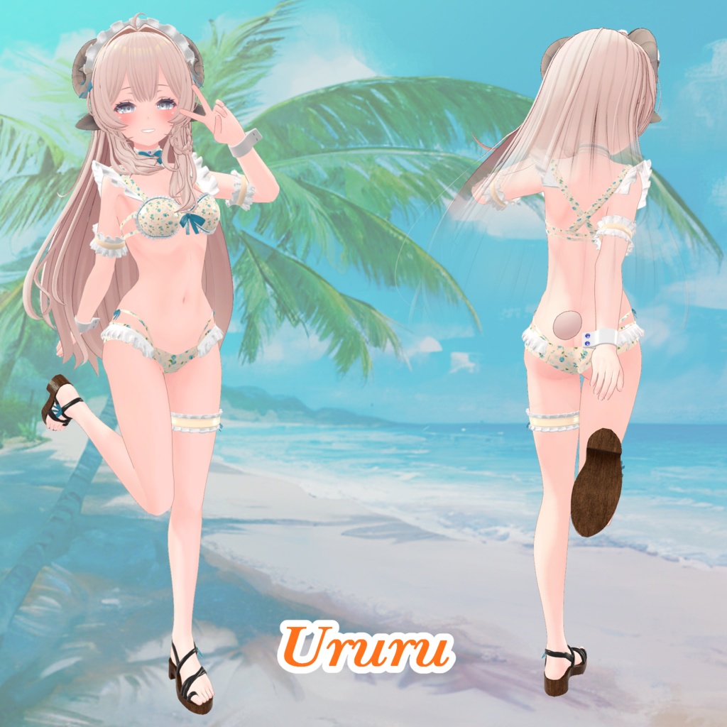 【43アバター対応】Cute Maid Bikini Girl