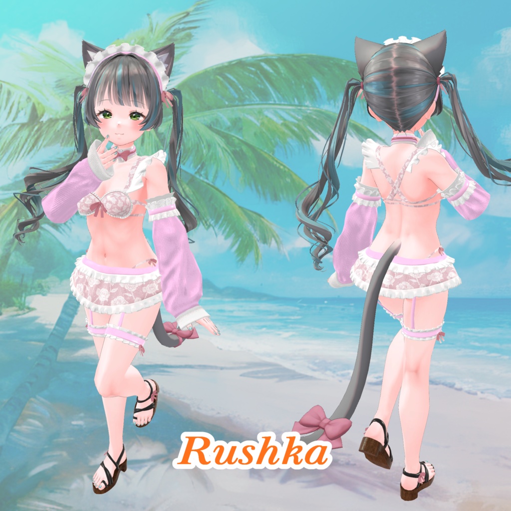 【43アバター対応】Cute Maid Bikini Girl