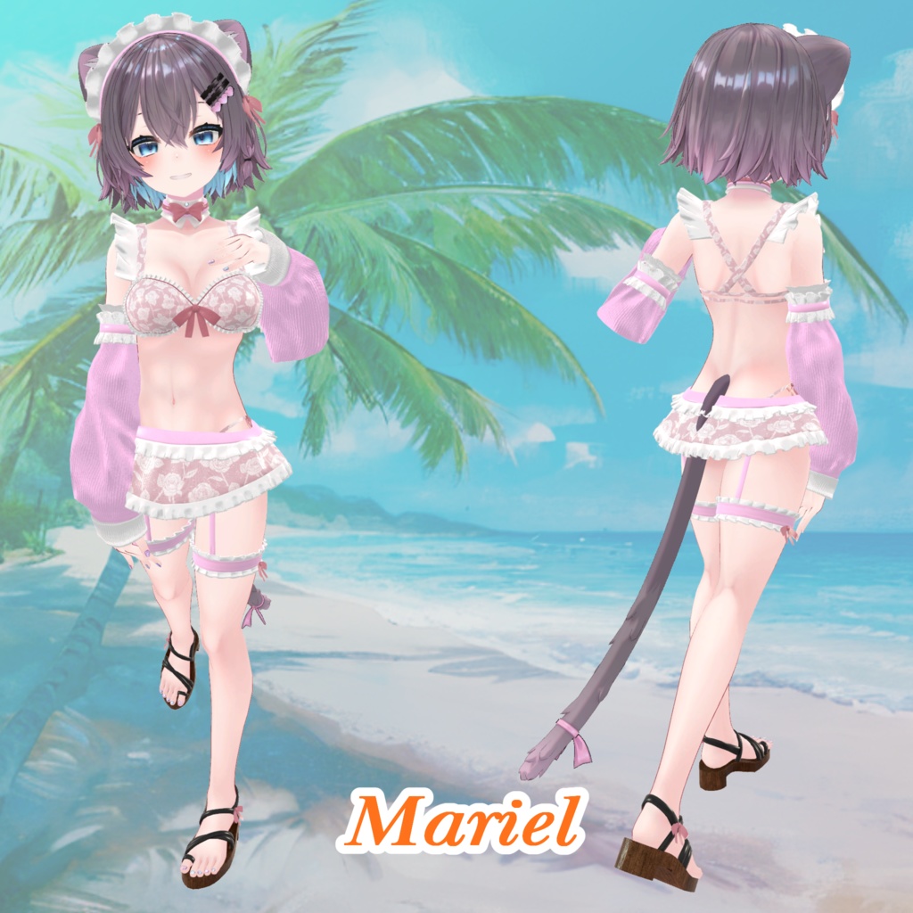 【43アバター対応】Cute Maid Bikini Girl