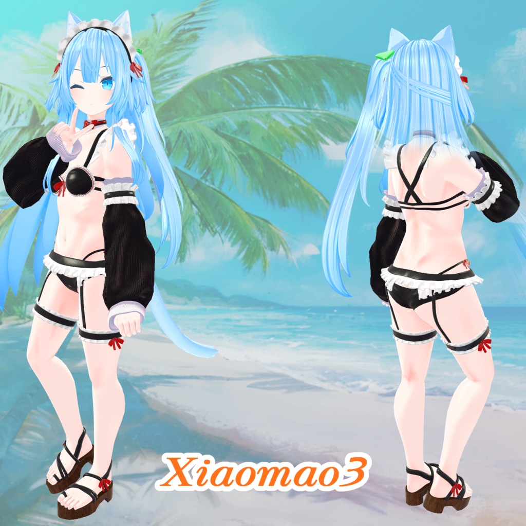 【43アバター対応】Cute Maid Bikini Girl