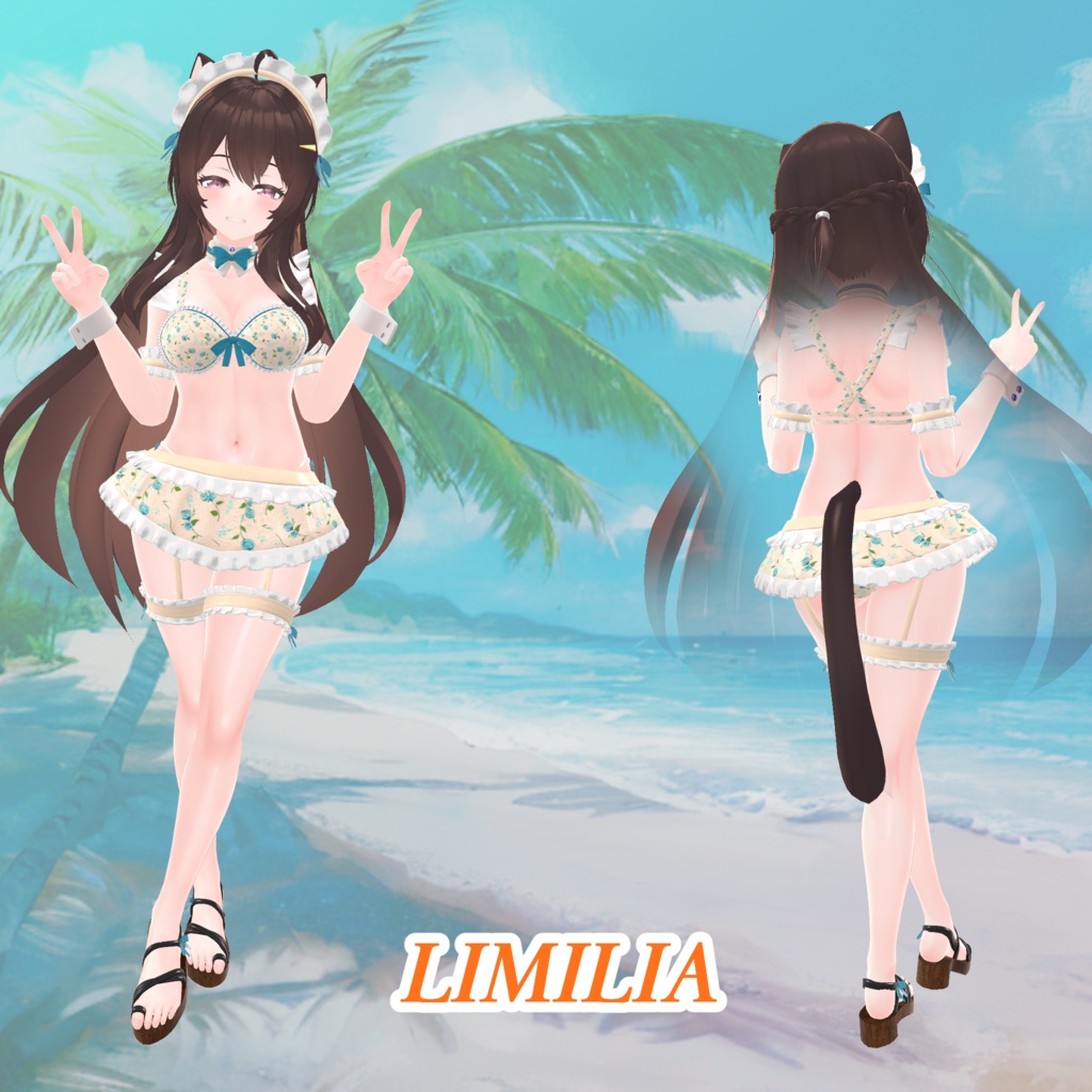 【43アバター対応】Cute Maid Bikini Girl