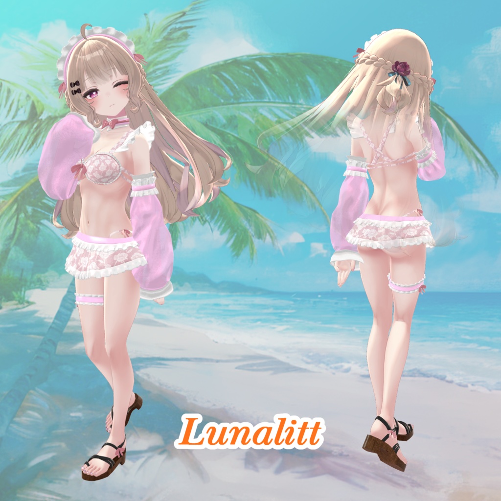 【43アバター対応】Cute Maid Bikini Girl