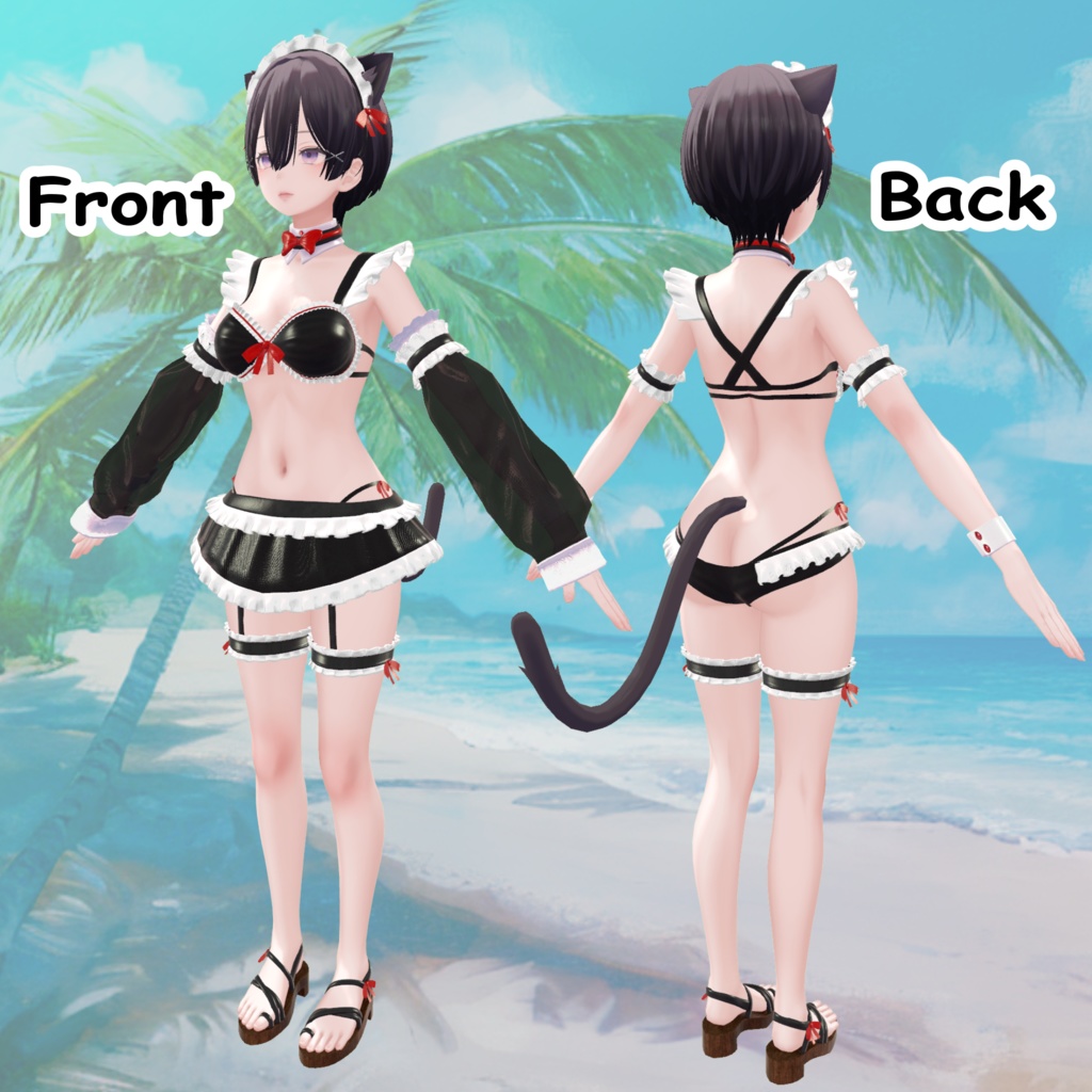 【43アバター対応】Cute Maid Bikini Girl