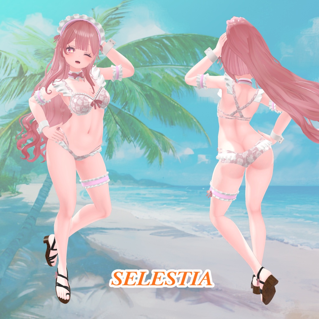 【43アバター対応】Cute Maid Bikini Girl