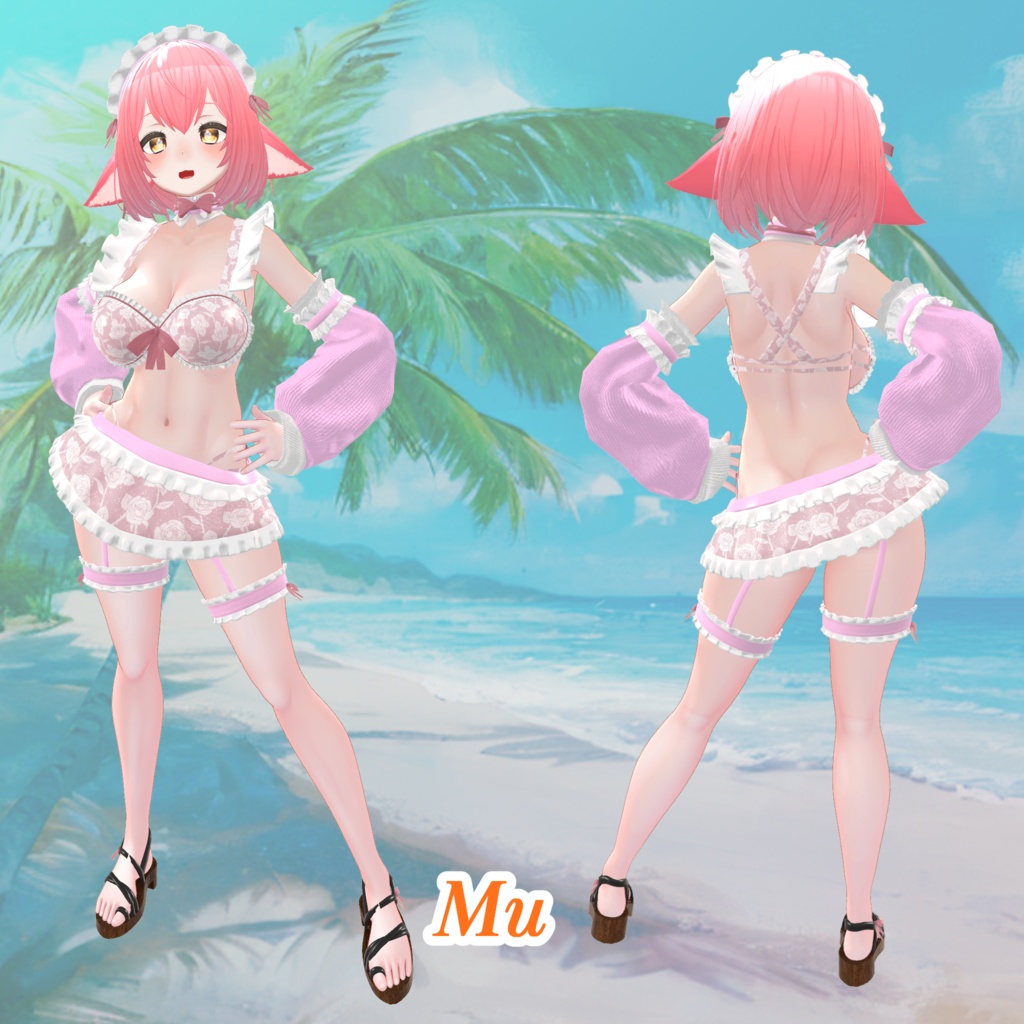 【43アバター対応】Cute Maid Bikini Girl