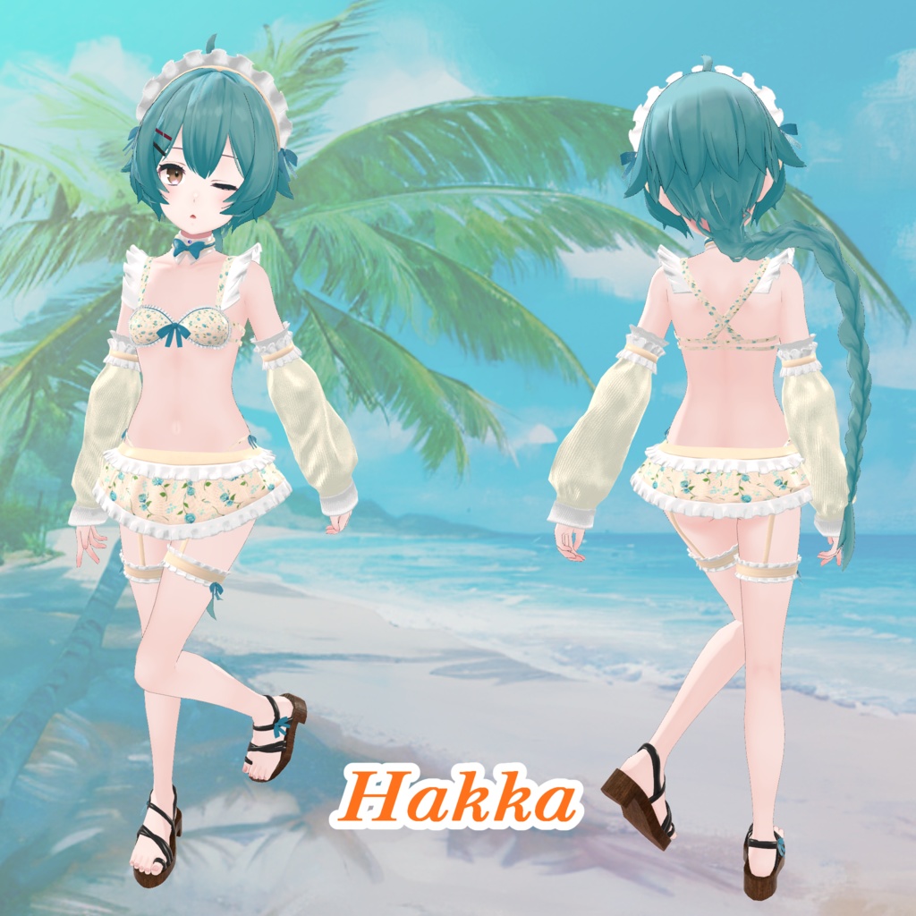 【43アバター対応】Cute Maid Bikini Girl