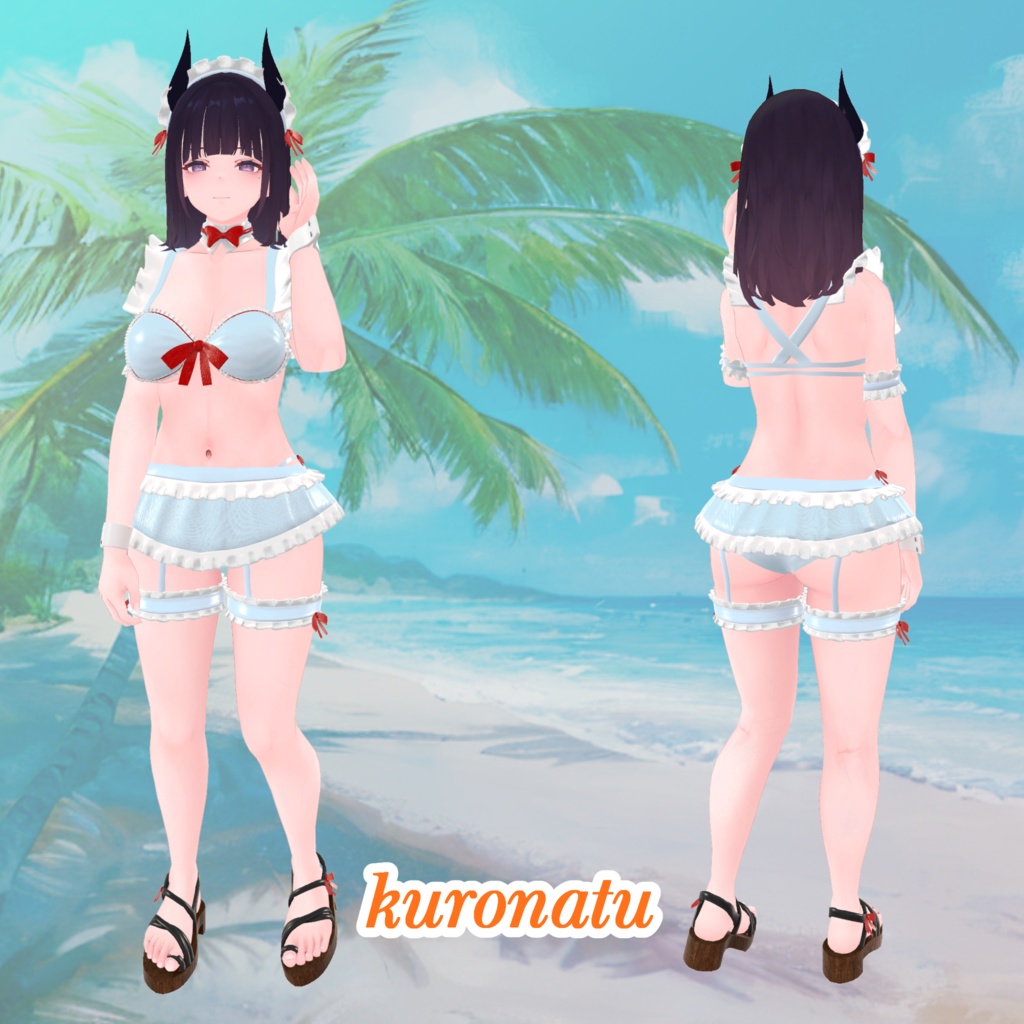 【43アバター対応】Cute Maid Bikini Girl