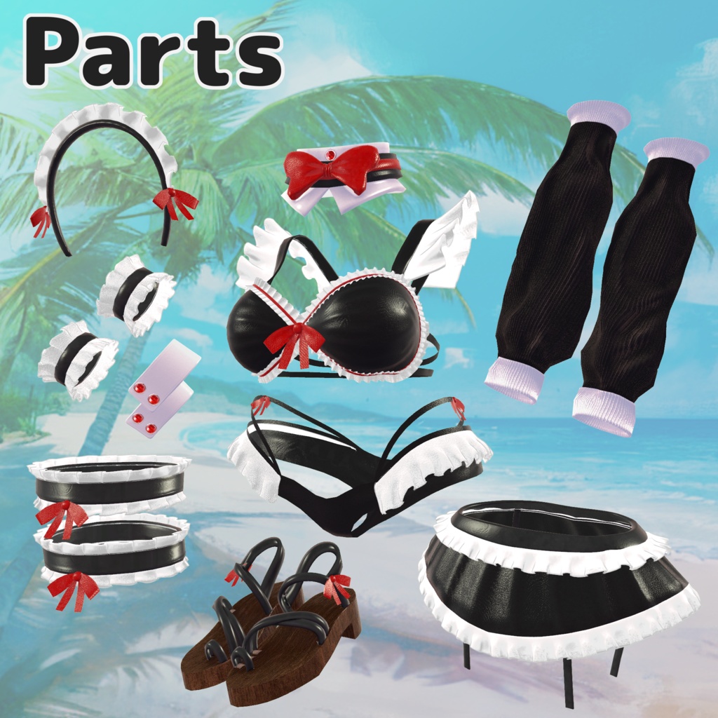 【43アバター対応】Cute Maid Bikini Girl