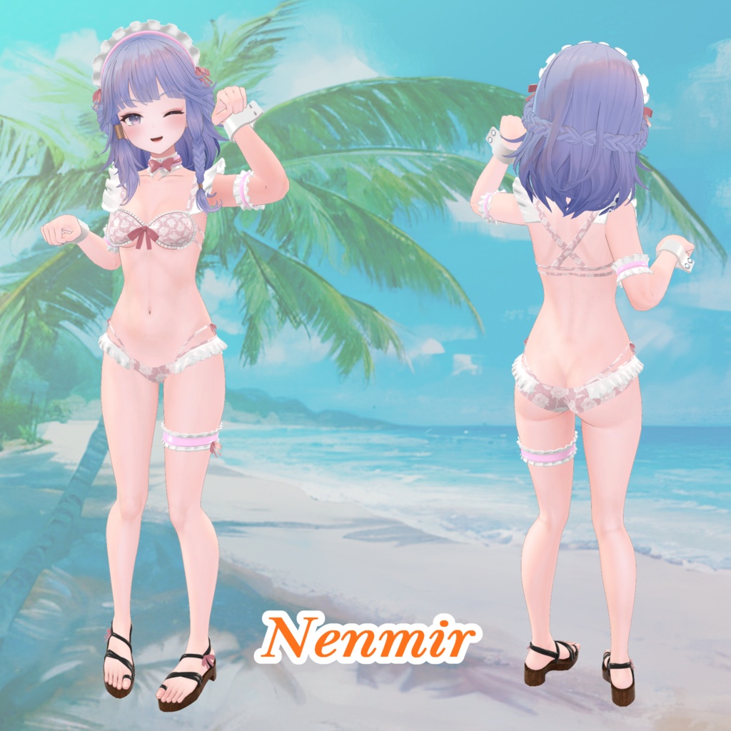 【43アバター対応】Cute Maid Bikini Girl