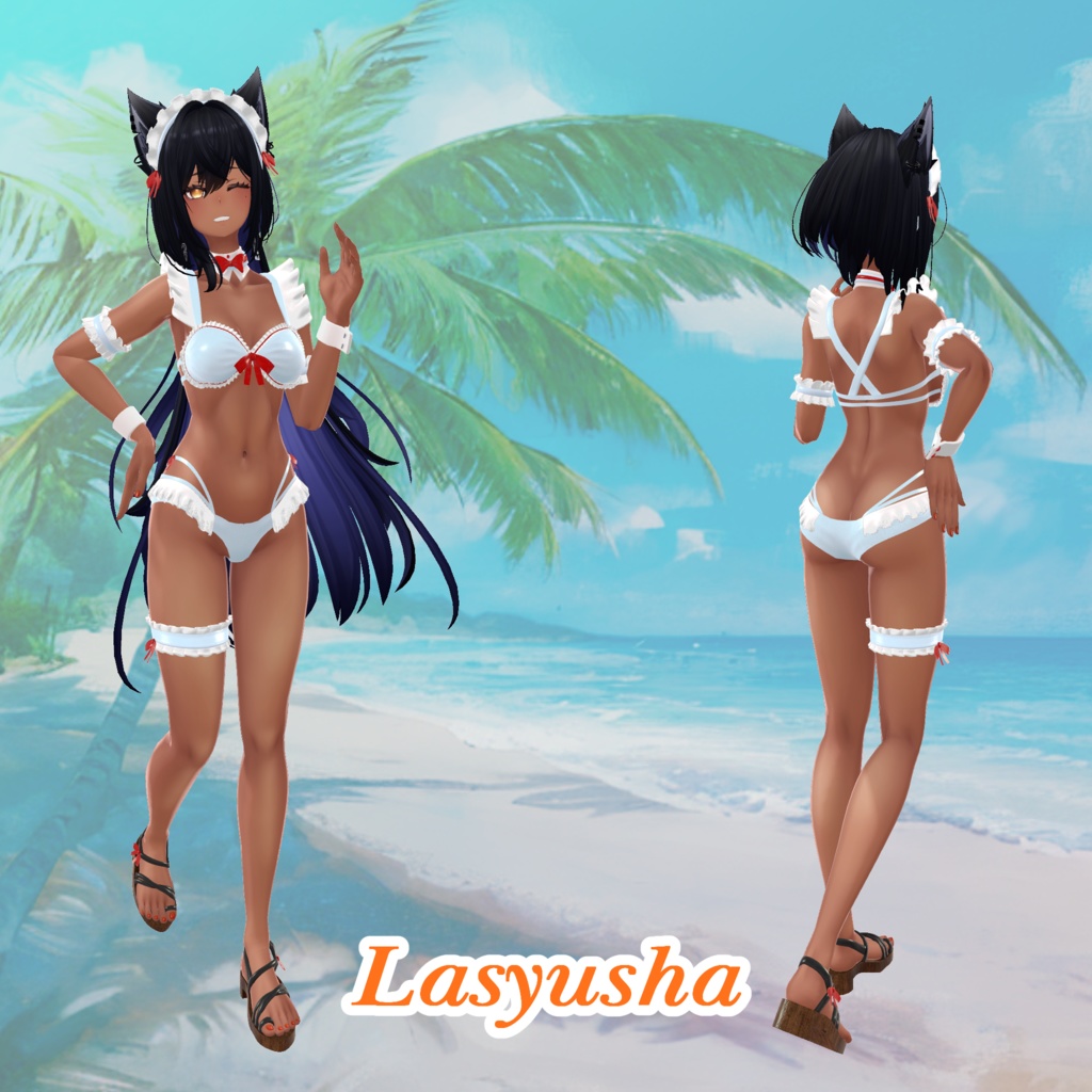 【43アバター対応】Cute Maid Bikini Girl