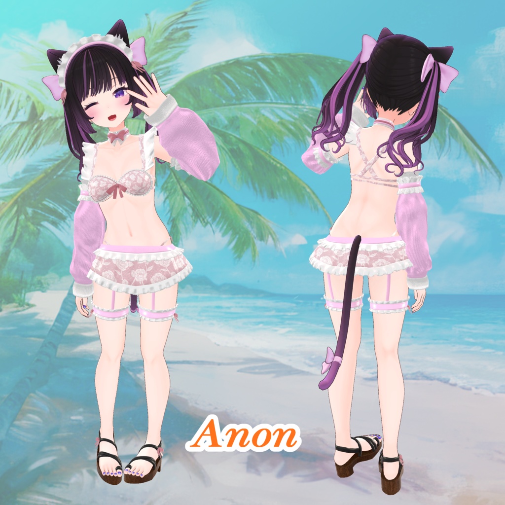 【43アバター対応】Cute Maid Bikini Girl