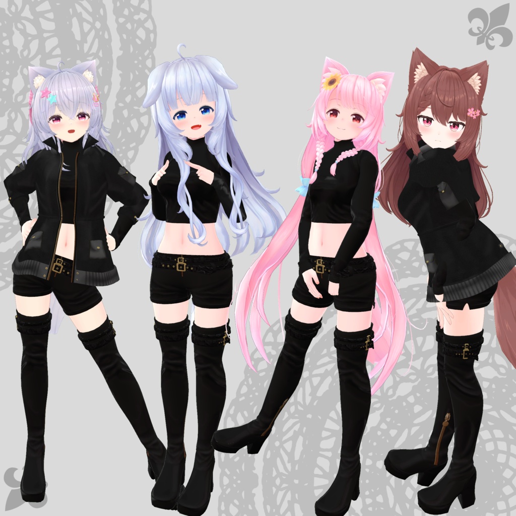 【はるか・にな/ミル/ユウ他共通素体対応衣装】Assassin Suit / Mountain Parka【PB対応済】