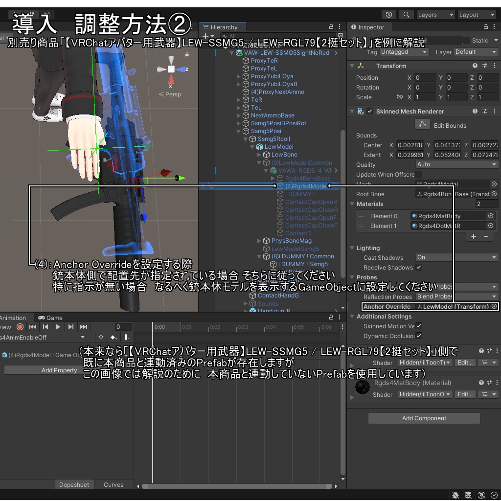 【VRChatアバター銃器アクセサリ】R/GDS-4【ドットサイト】