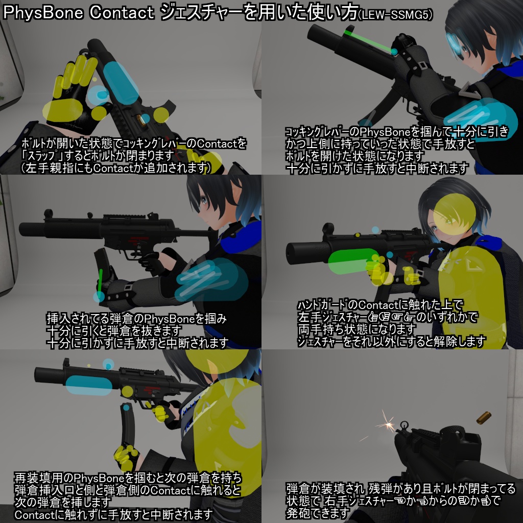 【VRChatアバター用武器】LEW-SSMG5 / LEW-RGL79【2挺セット】