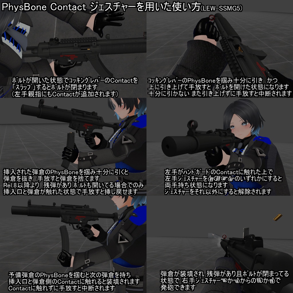 【VRChatアバター用武器】LEW-SSMG5 / LEW-RGL79【2挺セット】