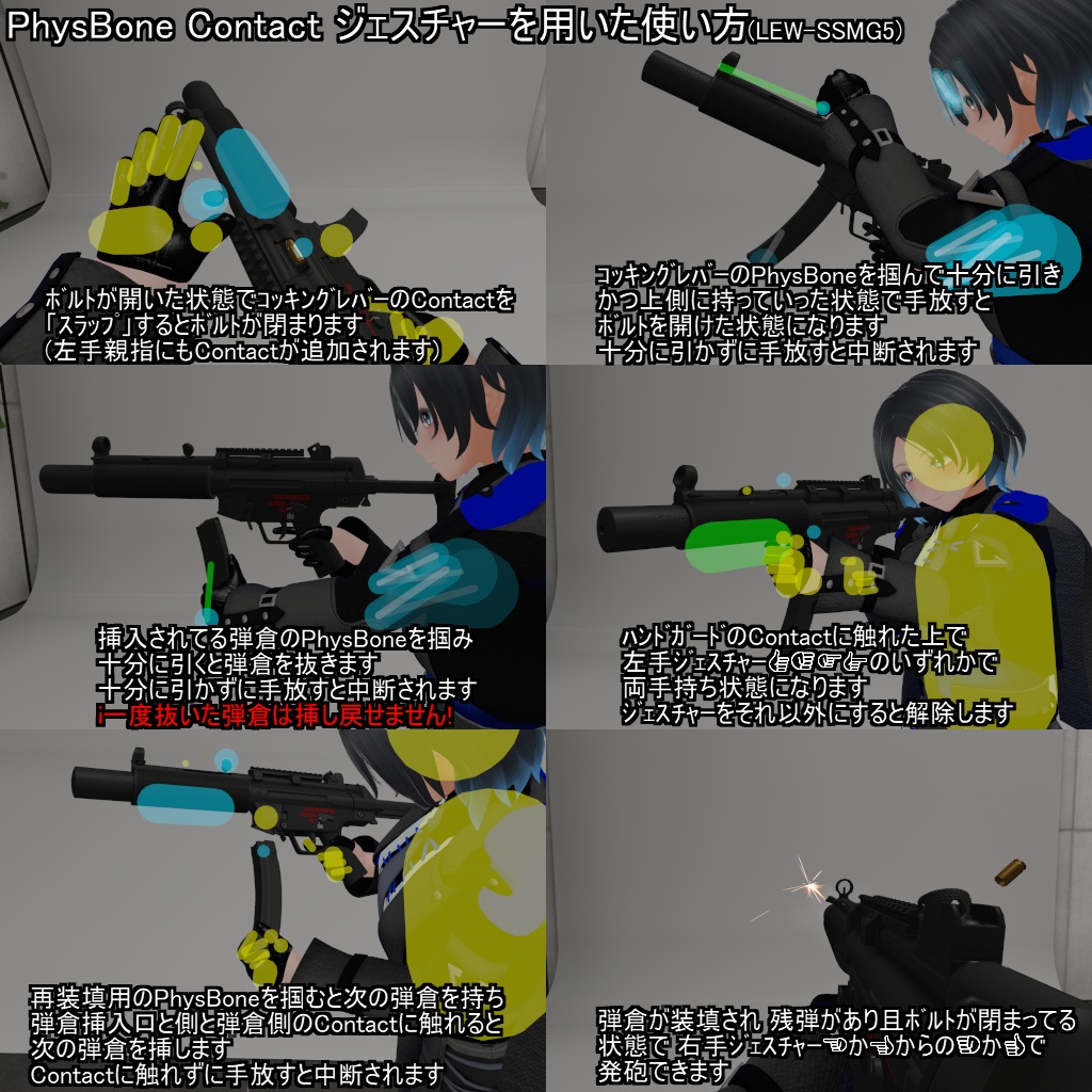 【VRChatアバター用武器】LEW-SSMG5 / LEW-RGL79【2挺セット】
