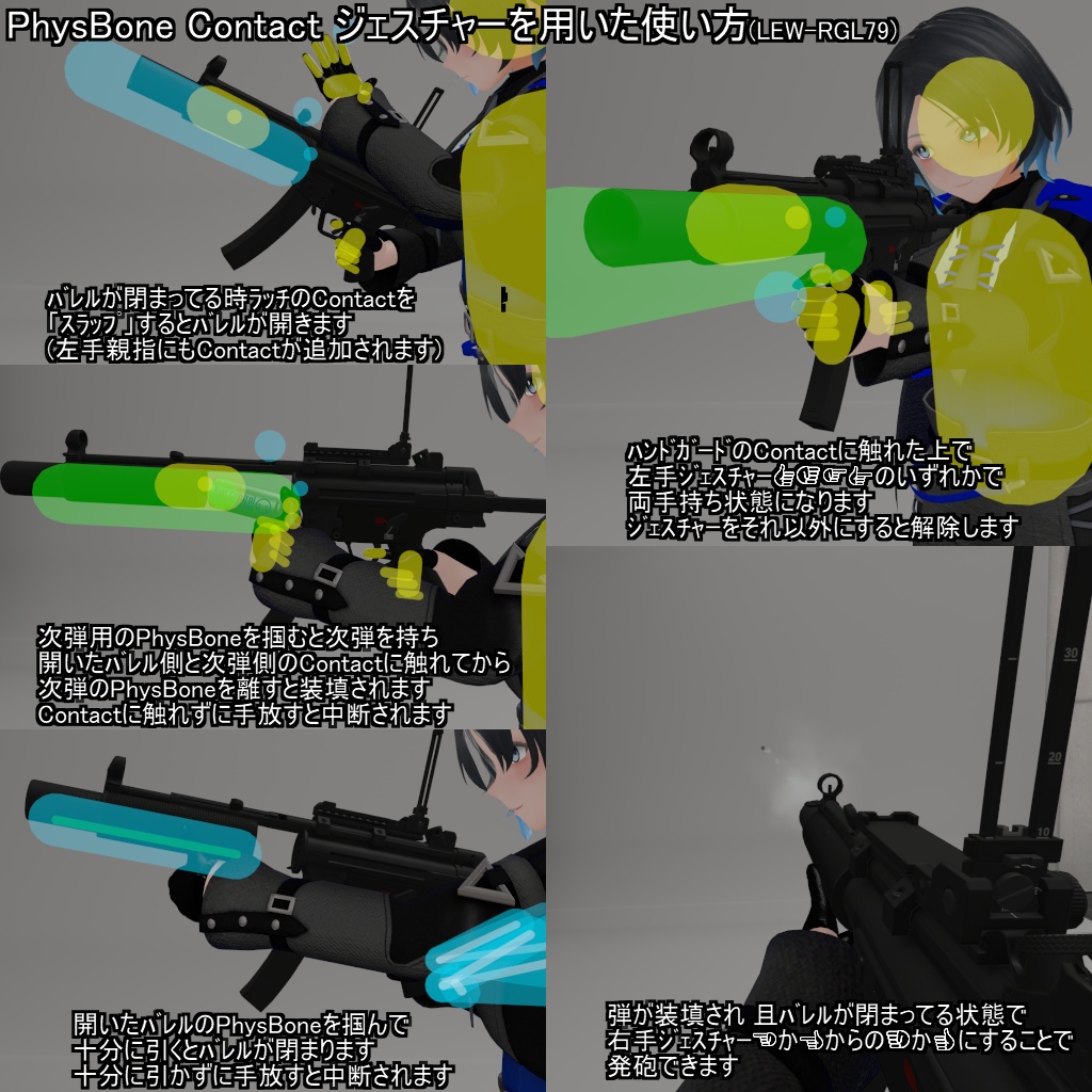 【VRChatアバター用武器】LEW-SSMG5 / LEW-RGL79【2挺セット】
