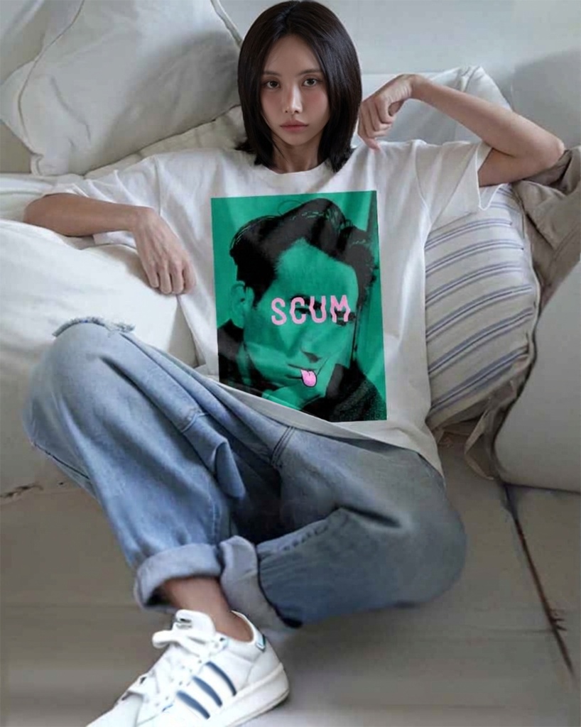 SCUM - 太宰治「バッドエデュケーション」ホワイト Tシャツ / Osamu Dazai "Bad Education" White T-shirt