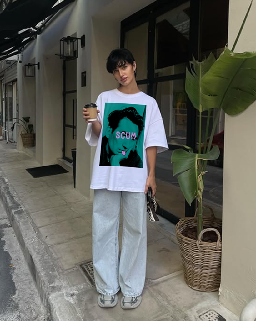 SCUM - 太宰治「バッドエデュケーション」ホワイト Tシャツ / Osamu Dazai "Bad Education" White T-shirt