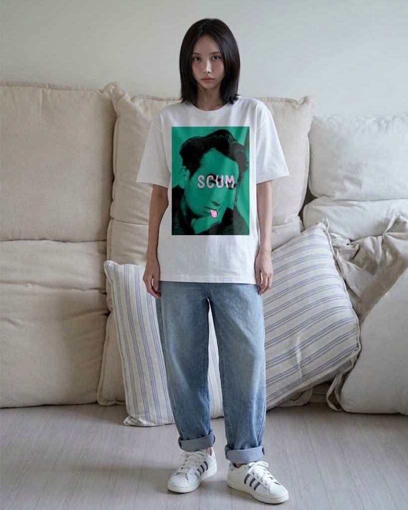 SCUM - 太宰治「バッドエデュケーション」ホワイト Tシャツ / Osamu Dazai "Bad Education" White T-shirt