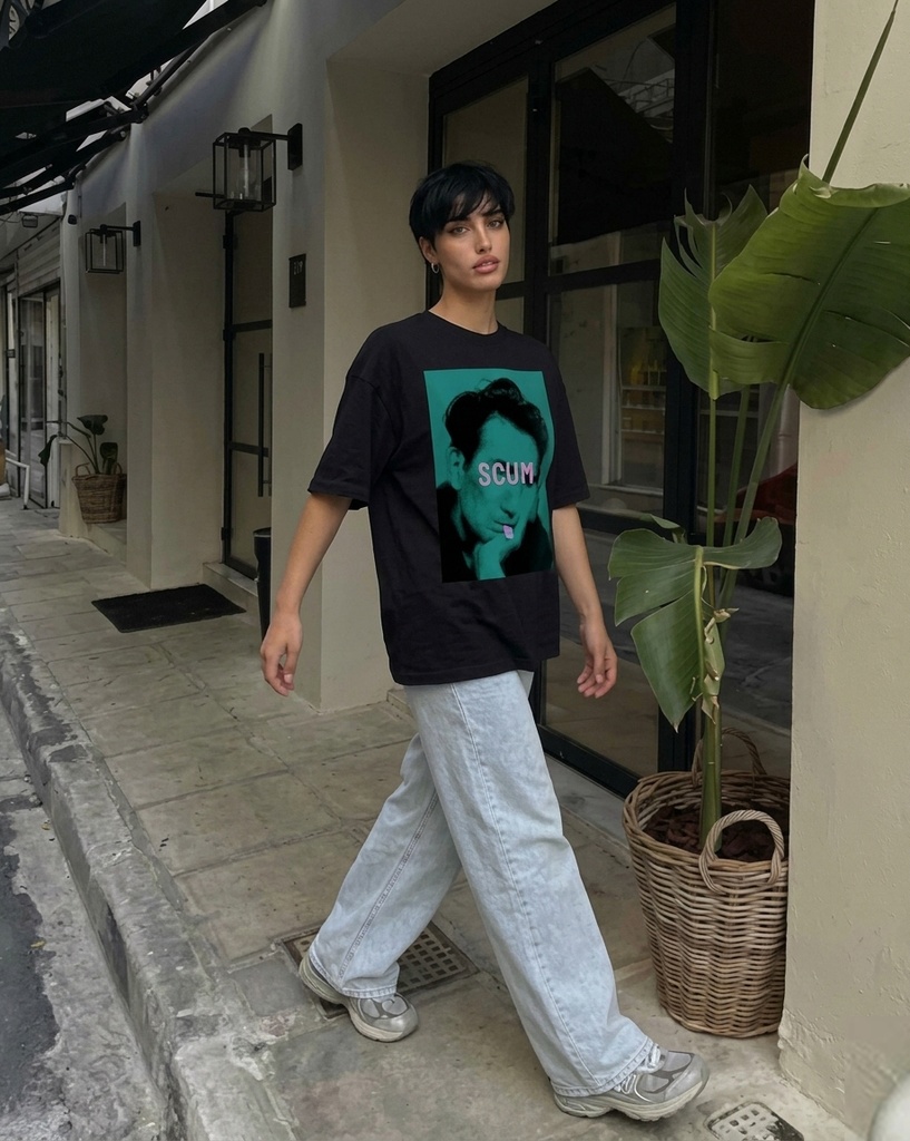 SCUM - 太宰治「バッドエデュケーション」ブラック Tシャツ / Osamu Dazai "Bad Education" Black T-shirt