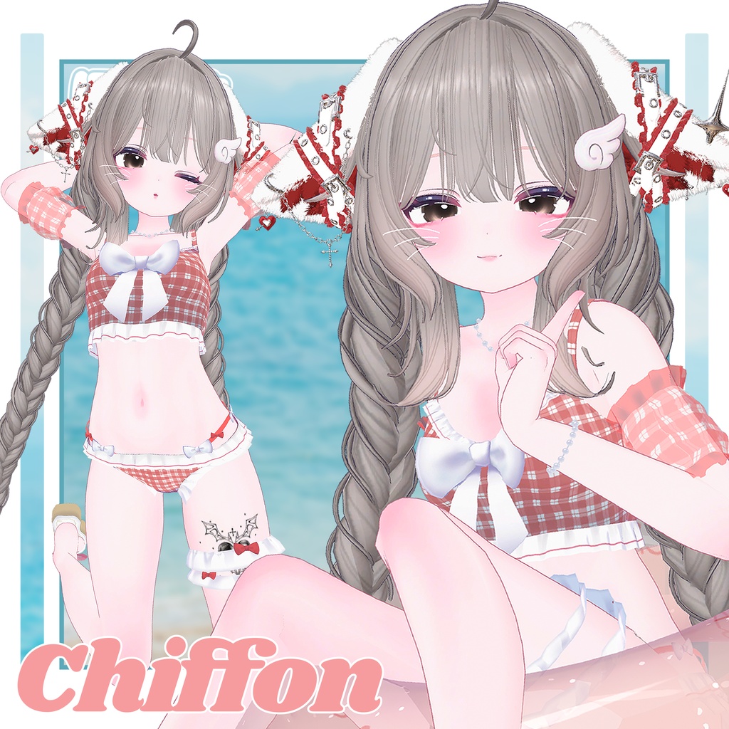 【準備中】🎀あわいろマリン🎀VRC向け水着衣装【9Avatars】