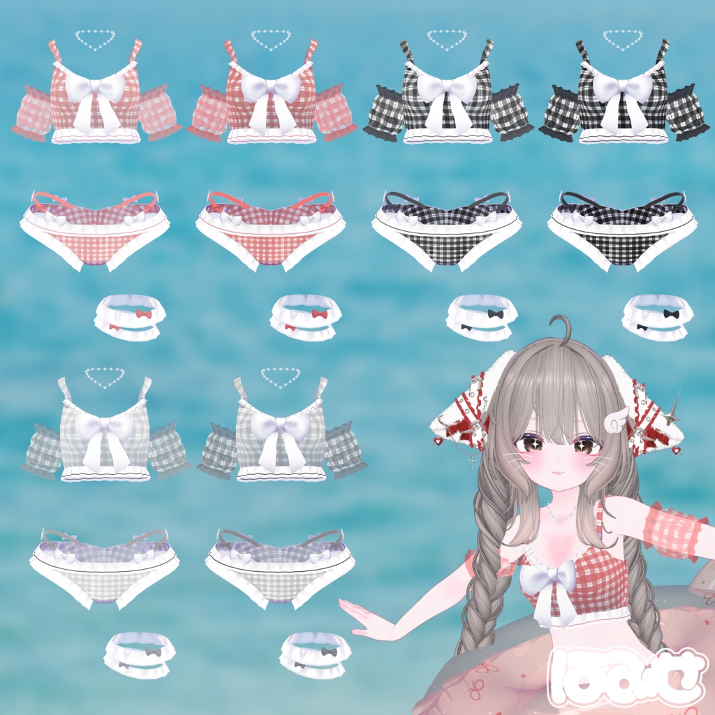 【準備中】🎀あわいろマリン🎀VRC向け水着衣装【9Avatars】