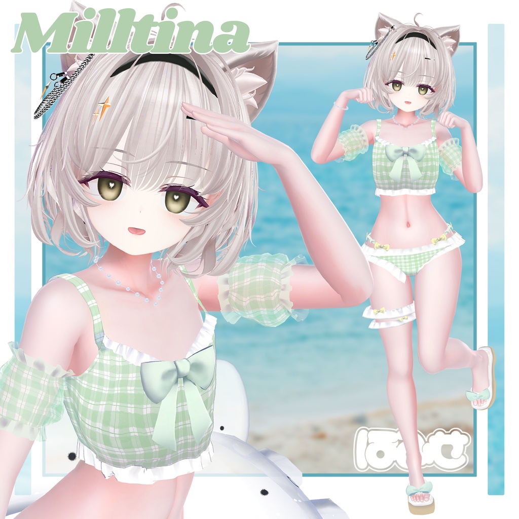 【準備中】🎀あわいろマリン🎀VRC向け水着衣装【9Avatars】