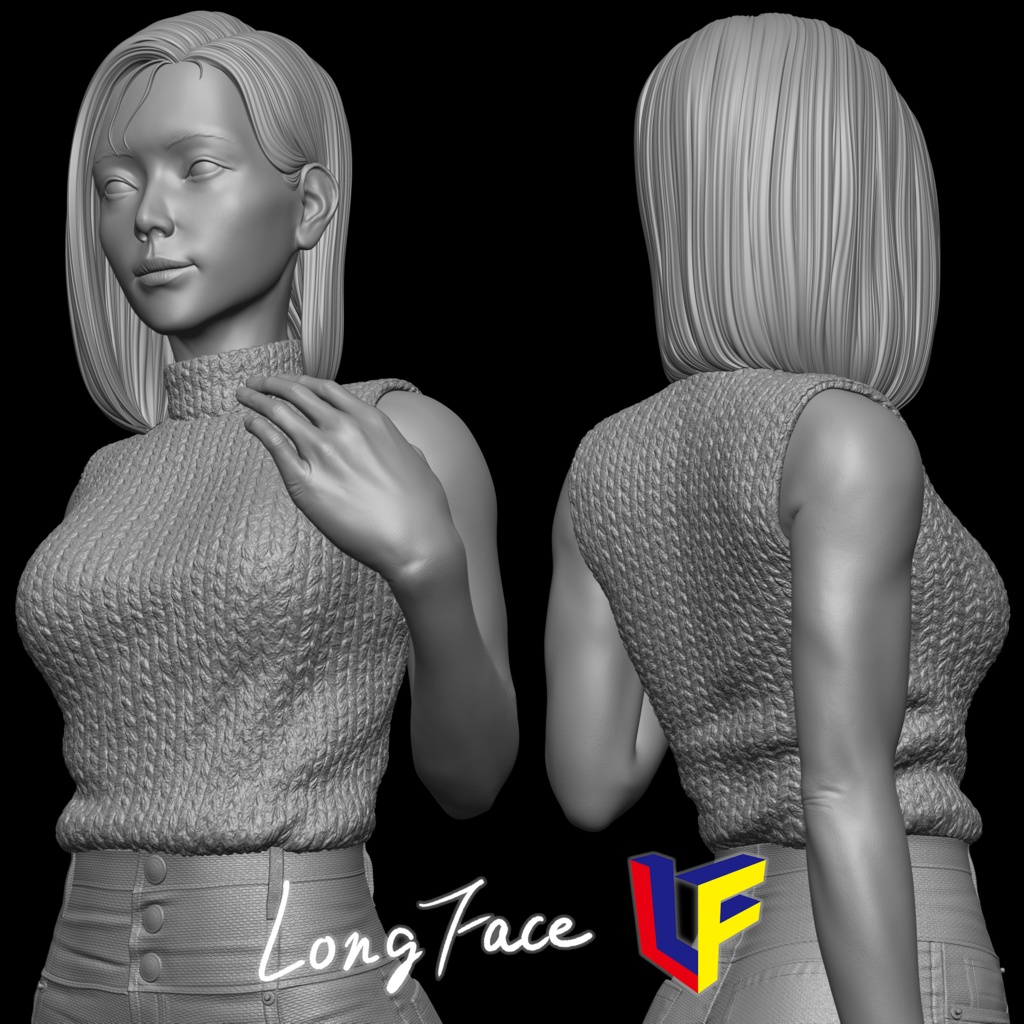 JEANS GIRL_3Dプリント用STLモデル