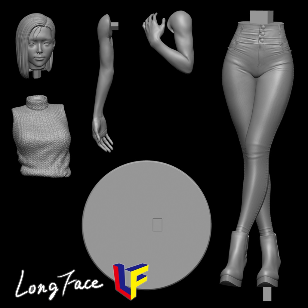 JEANS GIRL_3Dプリント用STLモデル