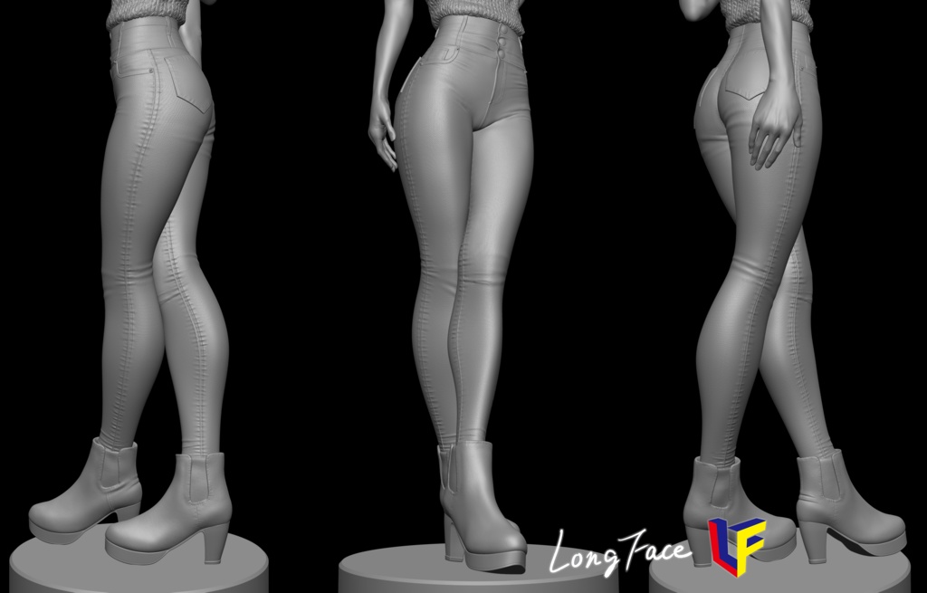 JEANS GIRL_3Dプリント用STLモデル