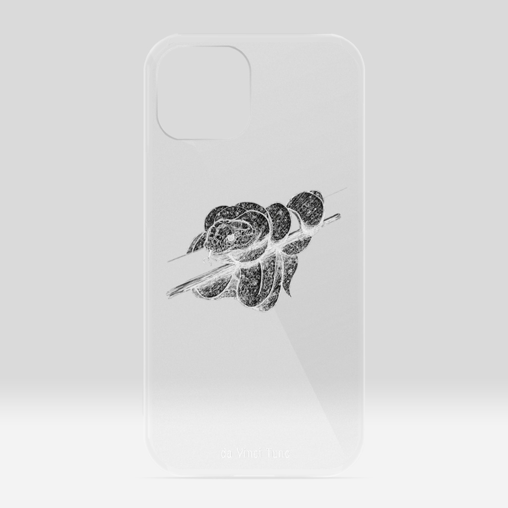 アイフォンケース(蛇・白)