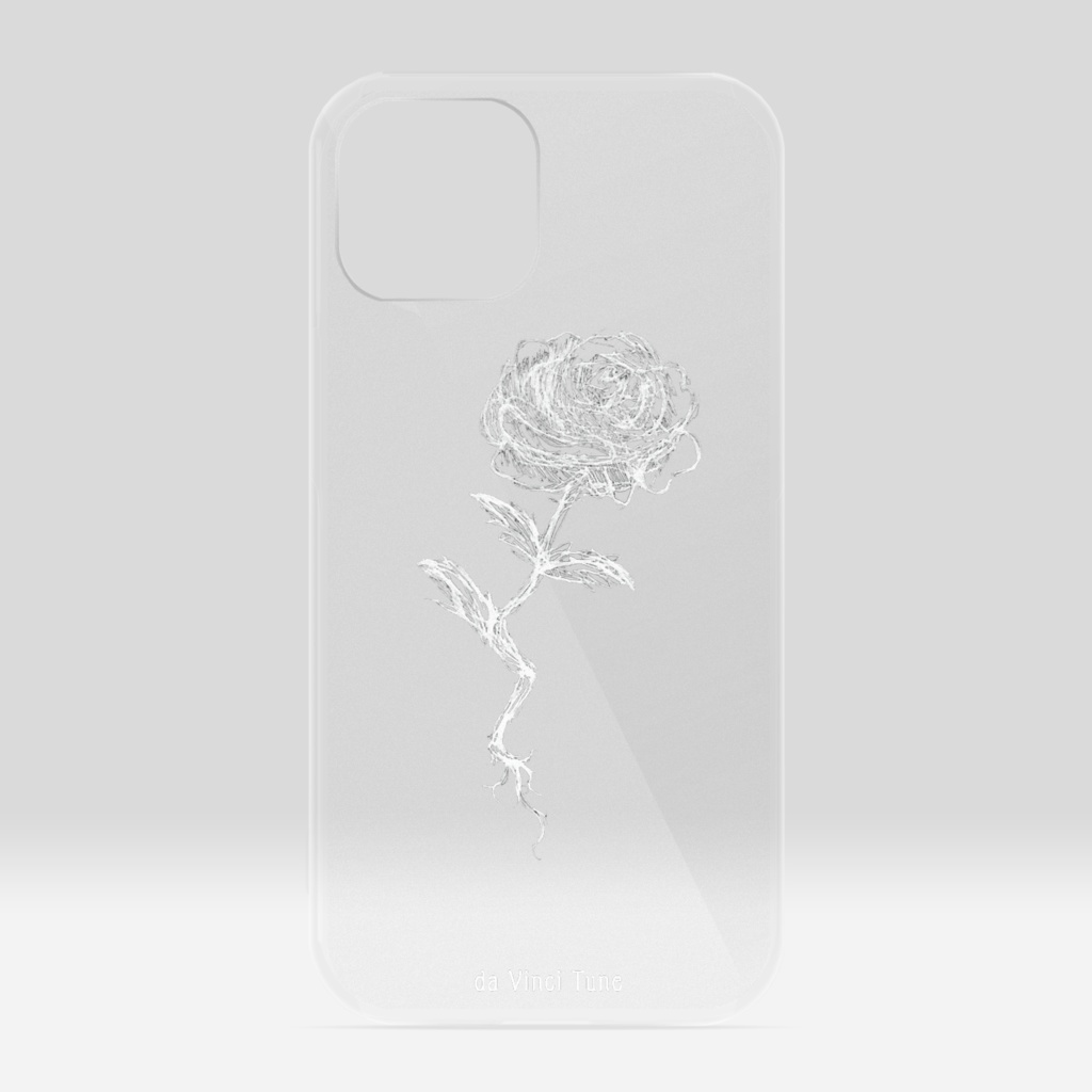 アイフォンケース(薔薇・白)