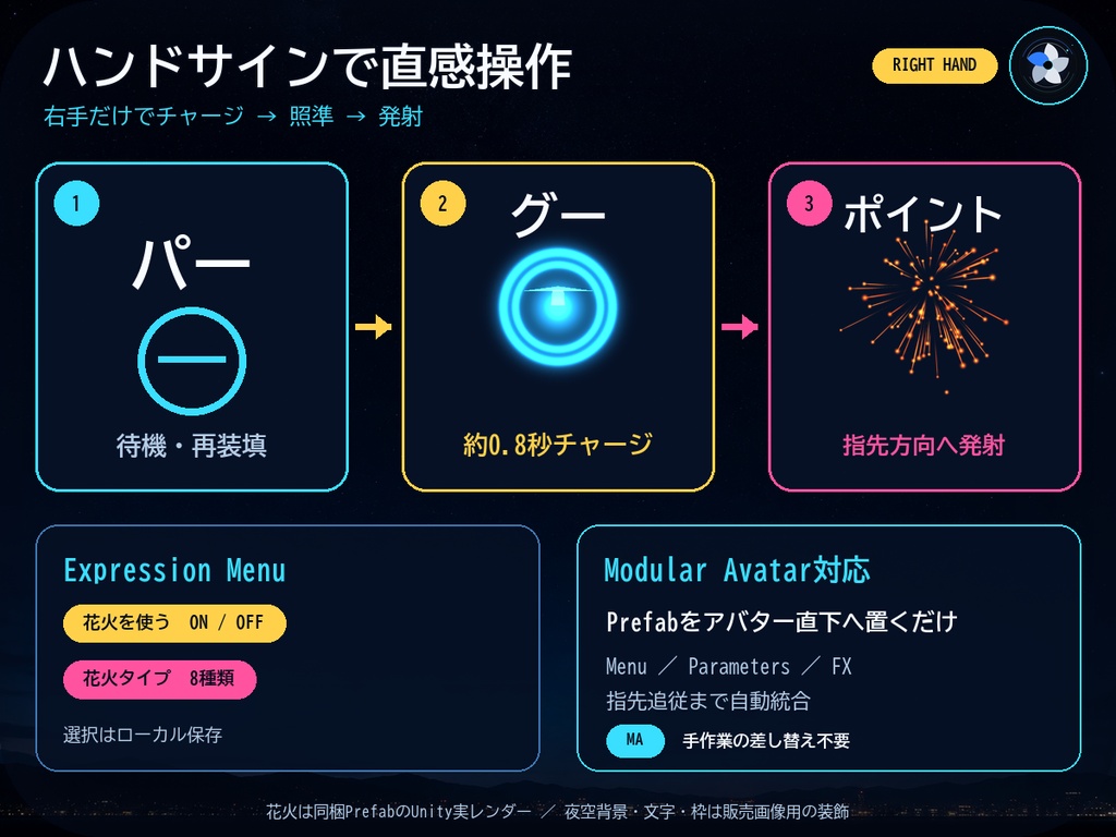 【夏限定無料・8/31まで/応援版500円・内容同じ/MA対応】指先リアル花火 - Finger Fireworks -【PC】