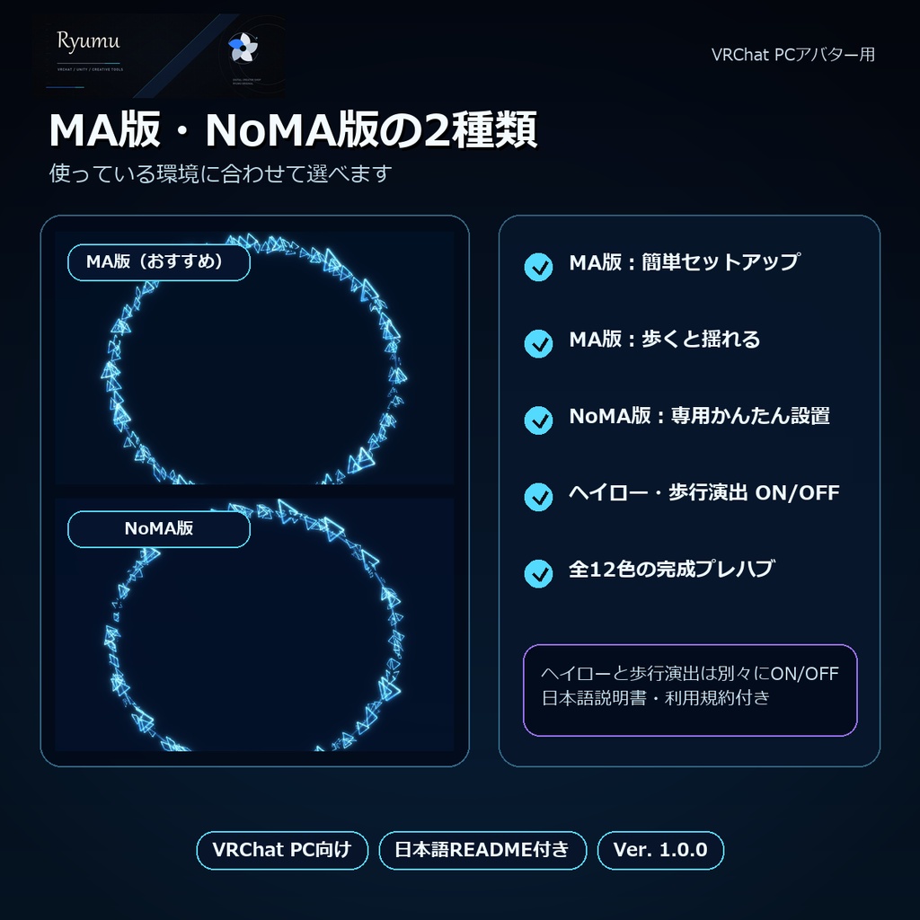 【MA対応・12色】Shard Halo+Walk Bloom|破片パーティクルヘイロー【VRChat PC】Ver1.0.0
