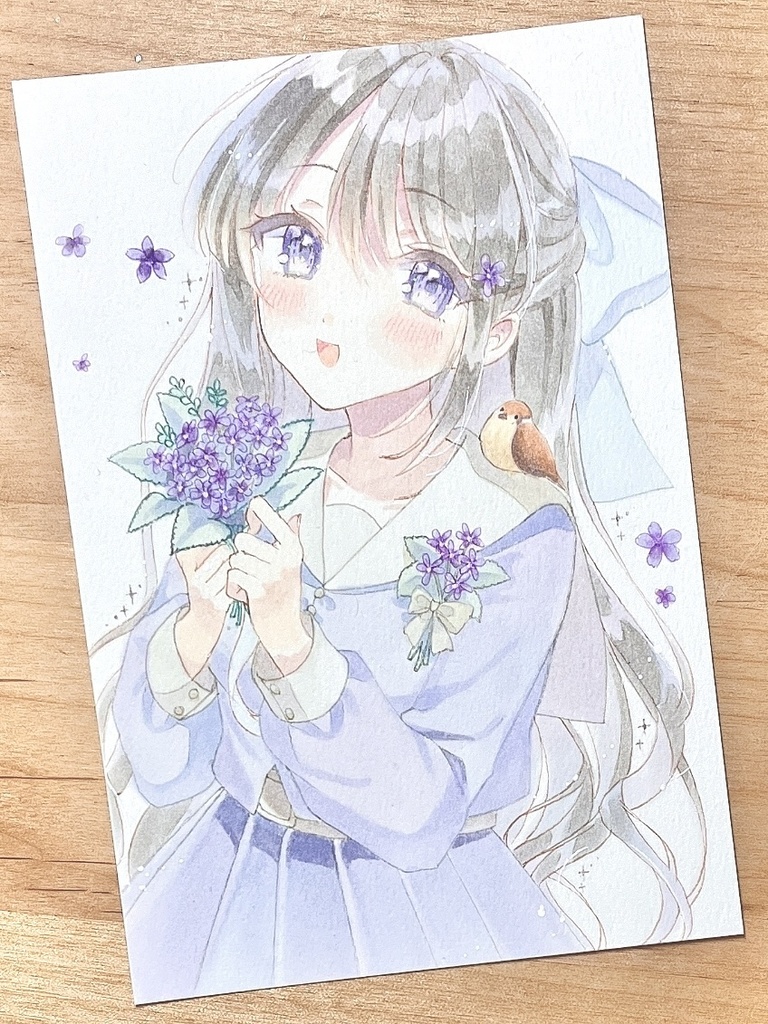 手描きイラスト　すみれ