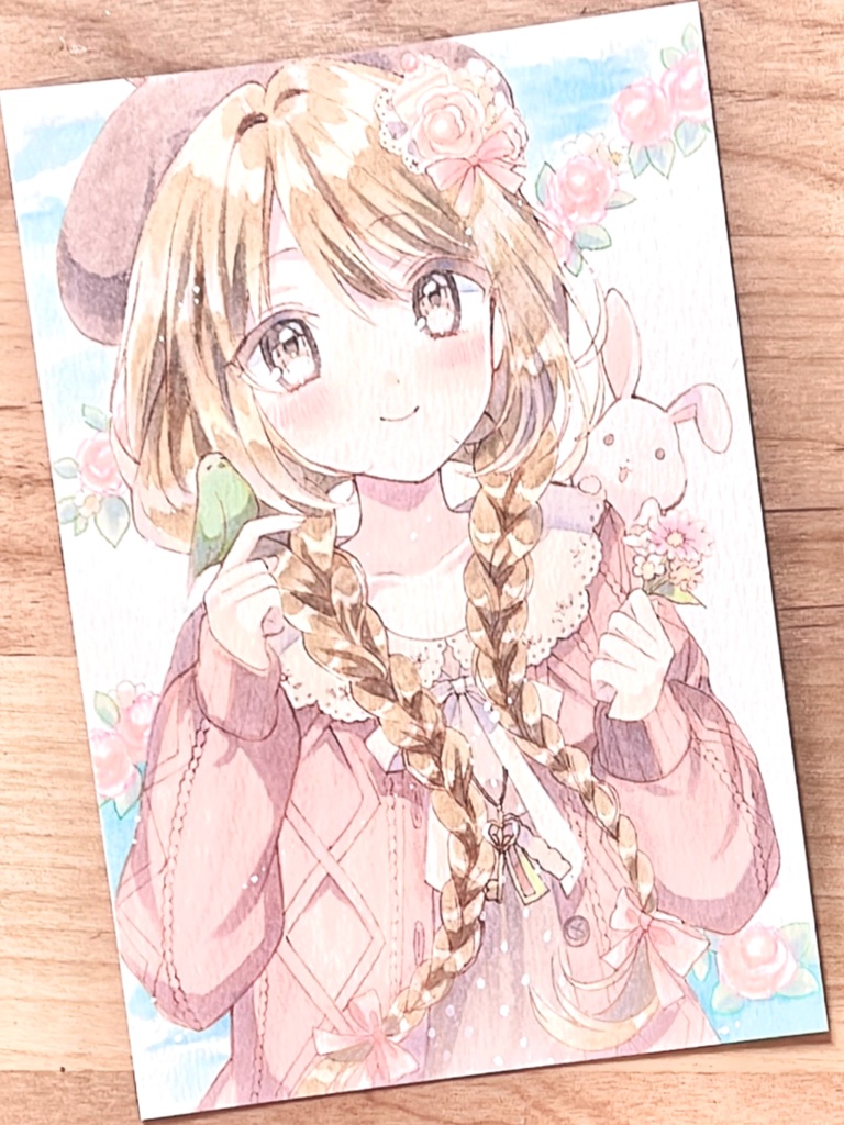手描きイラスト　森ガール