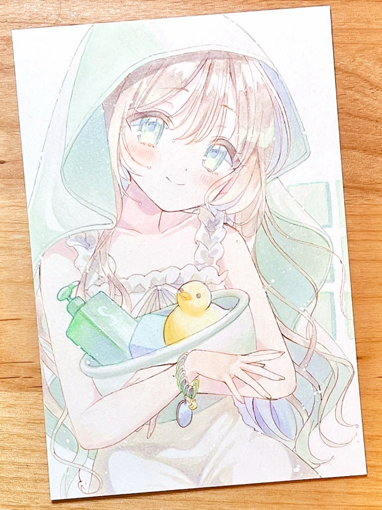 手描きイラスト　バスタイム