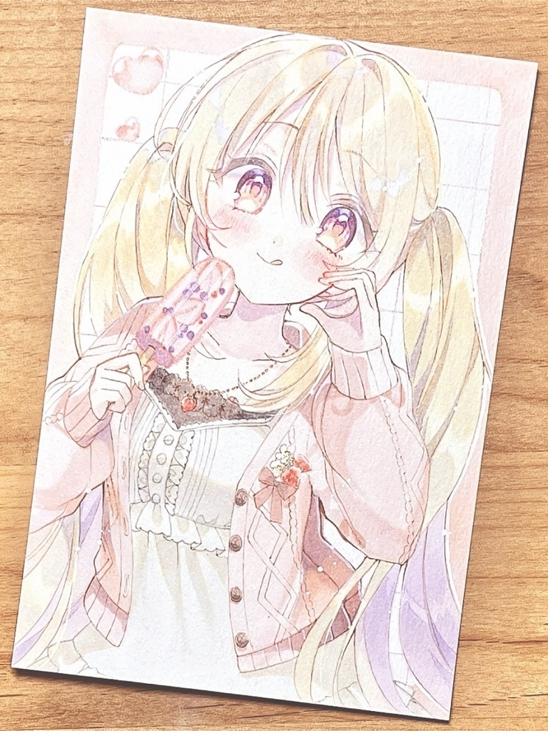 手描きイラスト　苺畑あいす