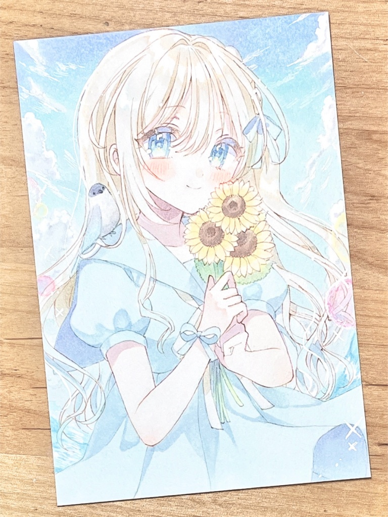 手描きイラスト　ロコとオナガ