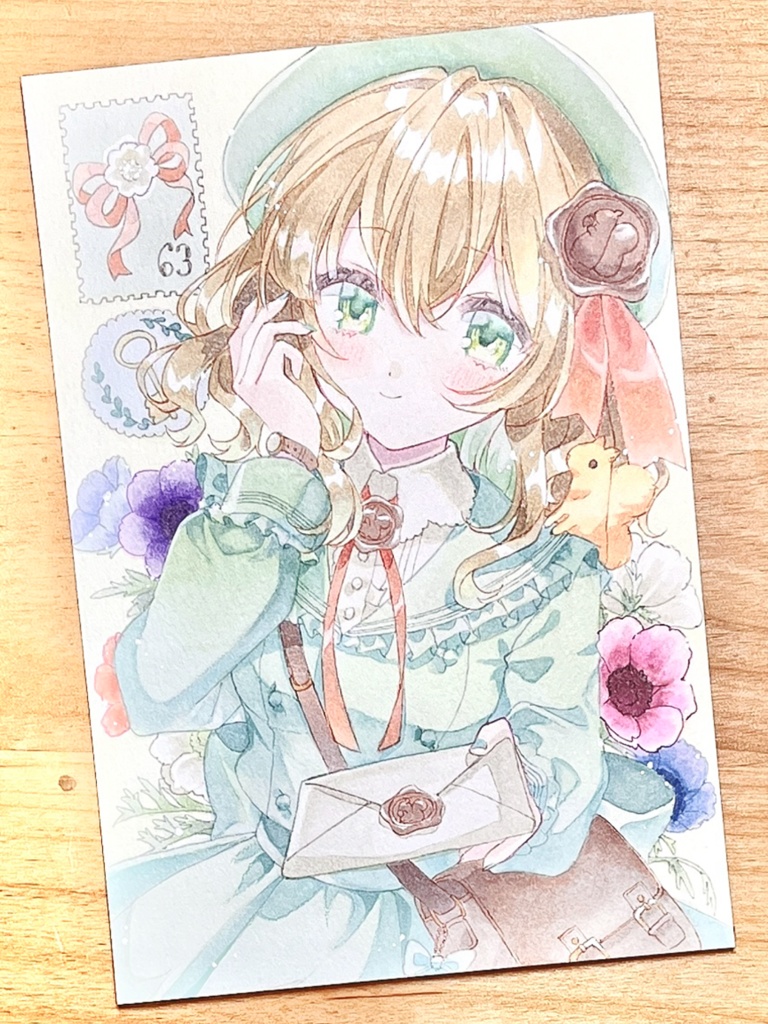 手描きイラスト　つづりとリス