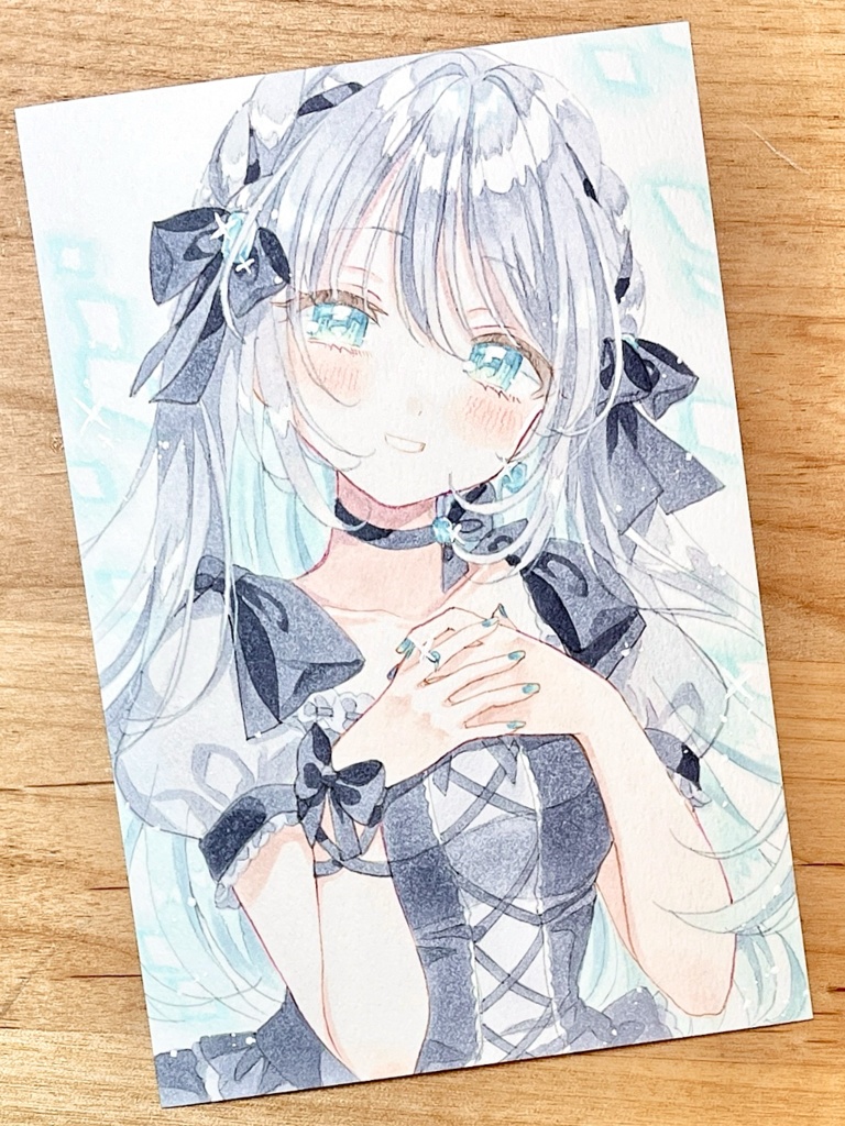 手描きイラスト　アクアマリン