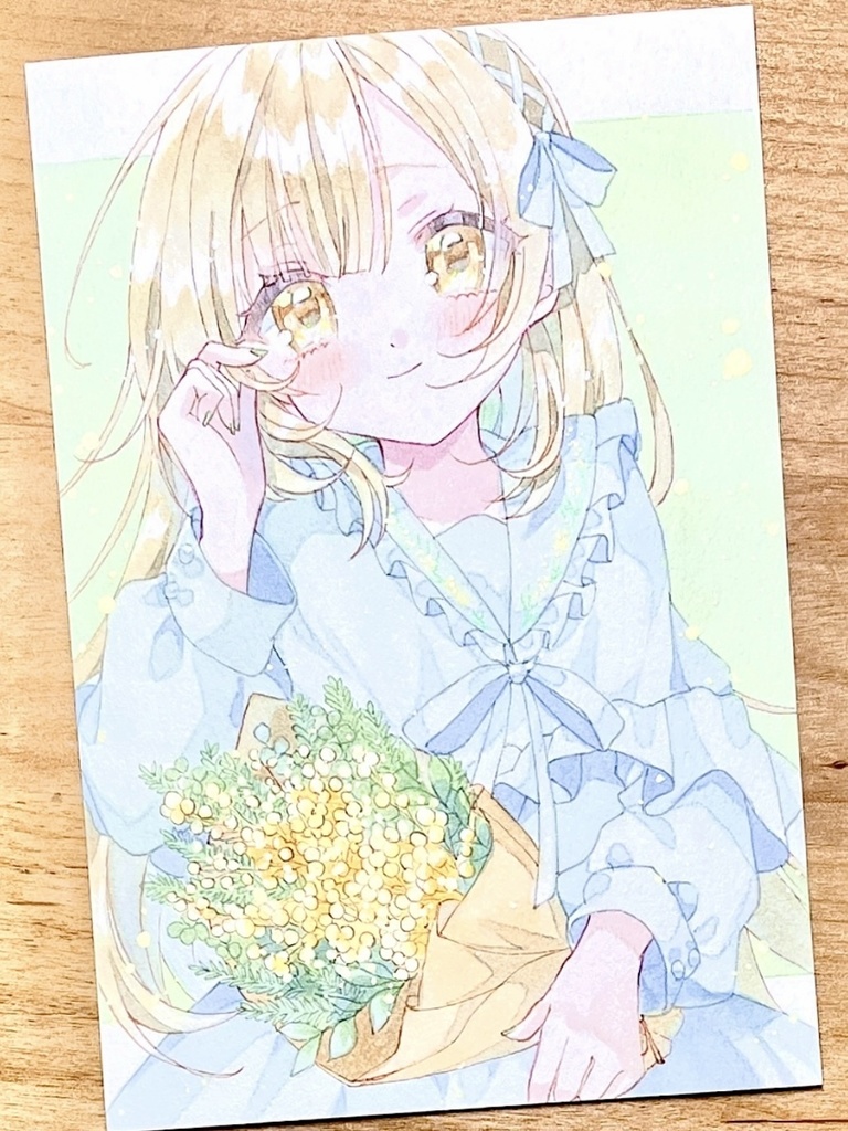 手描きイラスト　ミモザ