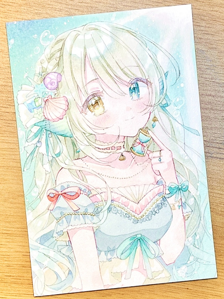 手描きイラスト　人魚のアリア